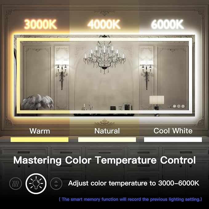 ISKM 40'' x 38'' LED Mirror for Bathroom Lighted Vanity Mirror for Wall Front Lights + Backlit LED Bathroom Mirror Anti-Fog Tempered Glass ETL Listed