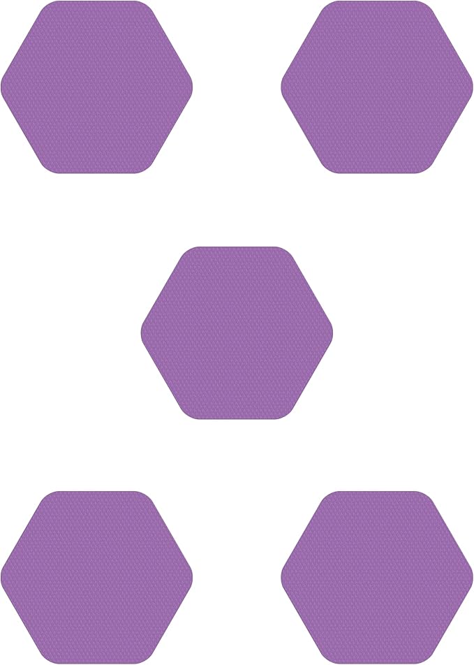 Kahuna Grip Bathtub Bath and Shower 5¼" Hexagon Non-Slip Traction Treads (Purple)