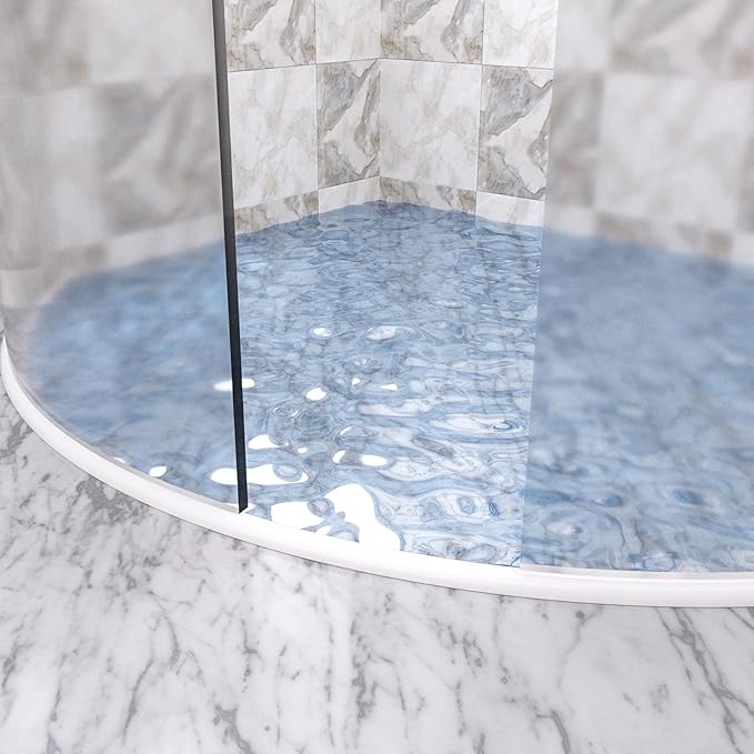 39" Shower Threshold Water Dam, Self-Adhesive Shower Barrier and Kitchen Water Stopper sealing Retention System Rubber Shower Guard Dam for Dry And Wet Separation Caulk Seal Strip Edge Trim