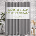 AmazerBath Shower Curtain Liner, 72x78 Grey Shower Curtain Liner, Cute Plastic Shower Curtain Liners, Lightweight Waterproof PEVA Gray Shower Curtains for Bathroom with Magnets and 12 Grommet Holes