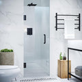 ANZZI 72" x 30" Frameless Shower Door in Matte Black,Water Repellent Glass Shower Door with Seal Strip Parts and Handle, 3/8 Glass Hinged Shower Door with Handle (SD-AZ09-02MB)