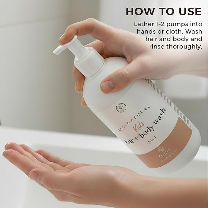 Rowe Casa Organics 2-in-1 Kids Hair & Body Wash with Therapeutic Essential Oils – Sleepy Kids Shampoo & Body Wash with Floral, Relaxing & Calming scent – 16 Fl. Oz