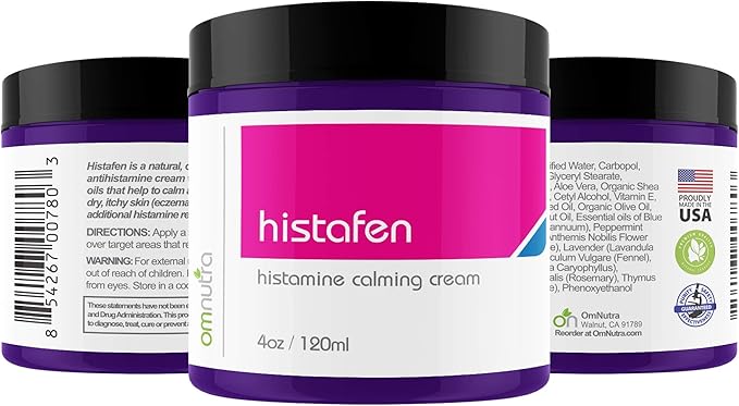 Histafen Antihistamine Itch Calming Cream - 4oz Anti Itch Cream Extra Strength Intensive Healing Lotion Exema Creams for Adults & Kids with Low Diamine Oxidase Dao Enzyme Mast Cell Activating Syndrome