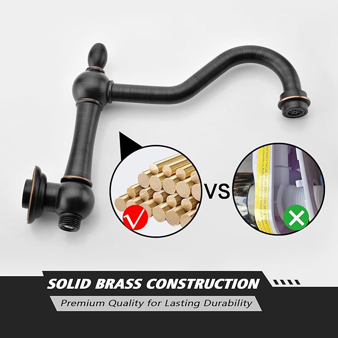 SUMERAIN Oil Rubbed Bronze Wall Mount Bathtub Faucet with Hand Held Shower, Classic High Flow Tub Filler, Rough-in Valve Included