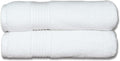 Milara Turkish Super-Plush Bath Towels Set 2-Piece | Premium Cotton Bath Towel Set Absorbent, Durable with Hanging Loops | White Color Turkish Bath Towels, (27 x 54 Inches)