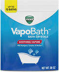 Vicks VapoBath, Bath Salts, Bath Bomb, Non-Medicated Bath Crystals, Comforting Vicks Vapors, Vapor Bath, Aromatherapy with Eucalyptus and Menthol Scent, Contains Essential Oils, 36 OZ
