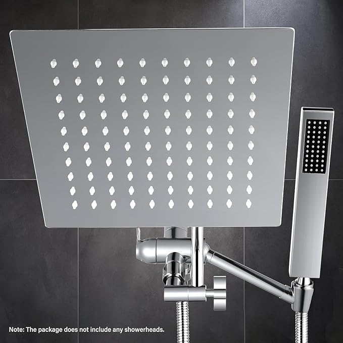 YDmeet All Metal Shower Diverter Valve with HandShower Holder - Upgraded 3 Way Shower Head for Handheld and Fixed Rain Showerhead - Universal G1/2 Bathroom Part, Polished Chrome