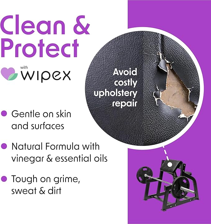 Wipex Gym Wipes Bucket Refill – Plant-based Fitness Equipment Wipes, Lavender and Vinegar to Clean Surfaces, Safe Yoga Mat Cleaner, Gym Cleaner and Peloton 400 Count (Pack of 1)