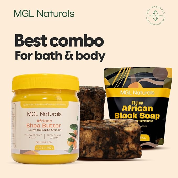 Raw African Black Soap 2.2 lb from Ghana, Africa | Vegan & Organic | Face and body deep cleanse wash. 35.3oz | 2.2 lb | 1kg