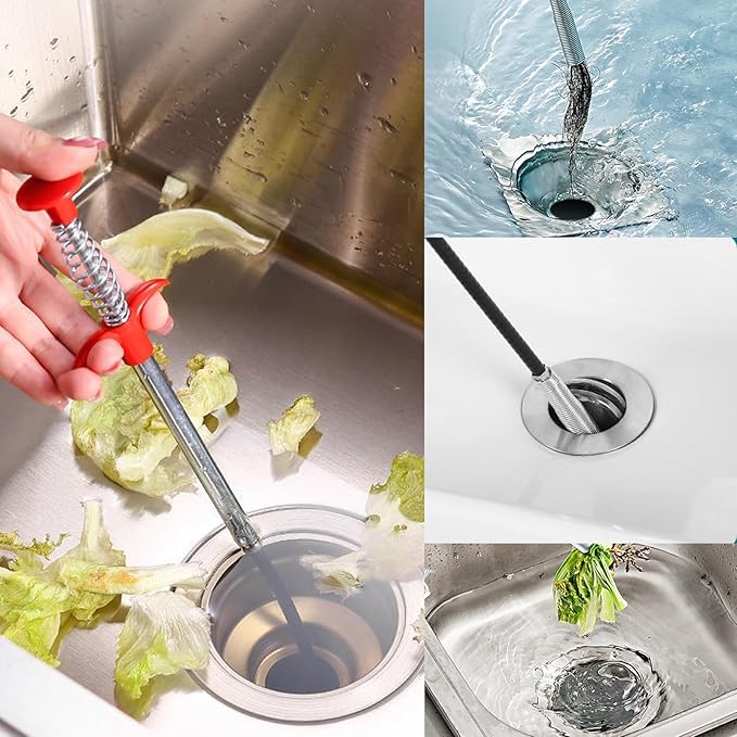 Drain Snake,76 inch Flexible Grabber Claw Pick Up Reacher Tool,Drain Clog Remover - Gutter Cleaning Tools for Home Sink, Bathroom Tub,Drain, Toilet, Tight Spaces