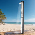 VINGLI Solar Heated Shower,2-Section with Shower Head and Foot Shower Tap，for Outdoor Backyard Poolside Beach Pool Spa,Black (16 Gallon- Sliver&Black Surface)