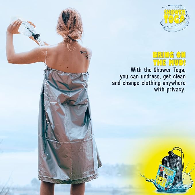 Shower Toga - Wearable Shower Garment, Privacy RV & Camping Shower, Surf Poncho, Shower Tent, or Portable Changing Room