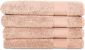 Hencely Premium Bath Towel Set of 4-28x58 Inches - High Absorbency, Quick Drying - 100% Soft Turkish Cotton Towels - Ideal for Home, Bathroom, Hotel, Spa, and Gym - Peach