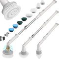 Sweepulire Electric Spin Scrubber SW1, Shower Scrubber with Long Handle, 2 Spin Speeds, Electric Bathroom Scrubber with 8 Replacement Heads, Bath Tub Cleaner Brush for Floor, Tub, Shower, Tile