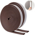 SUNMON Weather Stripping Door Seal Strip, 52.5Feet (16M) D-Type Door Soundproofing, Self Adhesive Foam Weatherstrip for Door and Window (Brown)