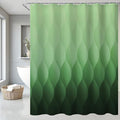 Green Ombre Shower Curtain, Modern Geometric Shower Curtain Set, Washable Polyester Fabric for Bathroom, Weighted Hem, 72 x 72 inch