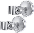 Zhehao Adjustable Shower Head Holder, Removable Suction Cup Shower Head Holder, No Drill Wall Mounted Suction Bracket with Chrome Polished for Marble Glass Metal Ceramic(2,Silver Wrench)