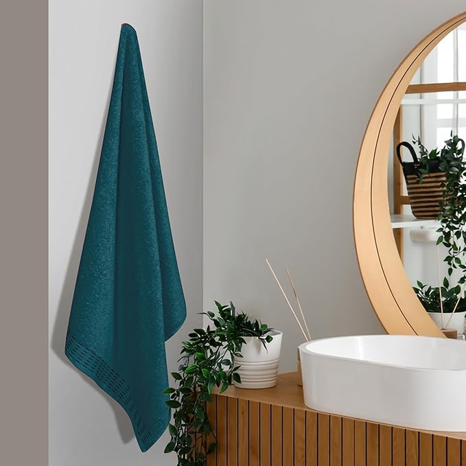 Cotton 2 Pack Oversized Bath Towel Set 28x55 inches, Large Bath Towels, Ultra Absorbant Compact Quickdry & Lightweight Towel, Ideal for Gym Travel Camp Pool - Teal