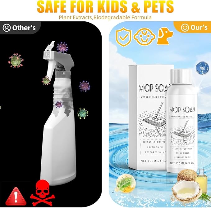CandyTune Mop Soap for Floor Cleaning: 4PCS Fresh Scented Mop Soap, Floor Cleaner for Mopping - Multi-purpose Mop Soap Household Supplies Cleaner for Home, Bathroom 4oz