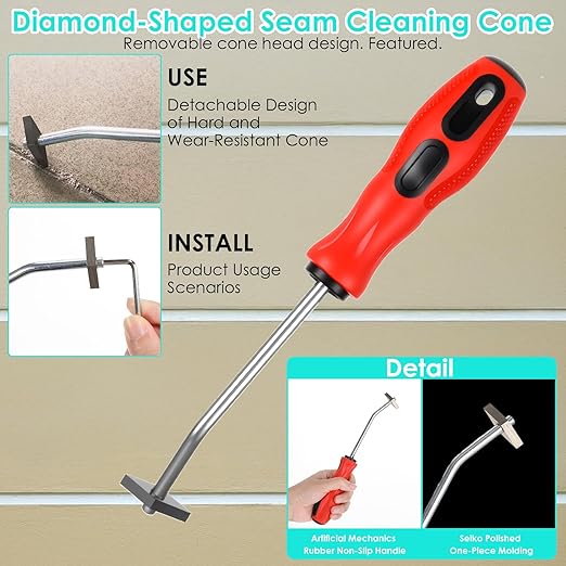 25-Piece Premium Grout Removal Tool Kit – Heavy-Duty Tile Grout Saw, Caulking Removal Tools with 13 Extra Blades & Finishing Accessories