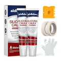 Silicone Caulk 4.23 Fl Oz for Kitchen & Bathroom - White, Waterproof Silicone Sealant for Window Toilet Sink Door Caulking Sealant Stronger Adhesion Shrink & Crack Proof (2 Pack)