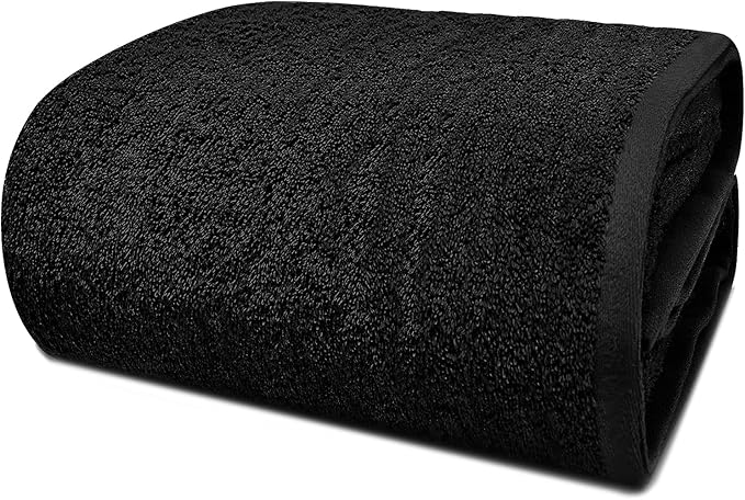 DAN RIVER Pack of 1 Bath Sheet 40x80 Inches, Oversized Black Bath Towels, Fluffy and Thick Extra Large Bath Sheets