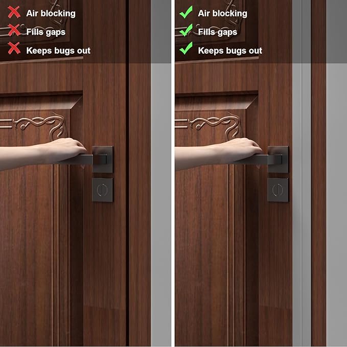 Heavy-Duty 2Inch (W) x 20FT(L) Door Weather Stripping, Extra Thick 2mm Door Draft Stopper Silicone Seal Strip, Draft Seal Tape for Doors Windows and Shower Glass Gap