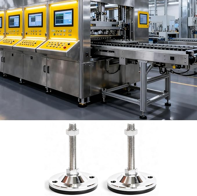 Furniture Leveling Kit, Adjustable Leveling Feet,Cabinet Levelers,Self Leveling Legs,Heavy Duty Leg Levelers,Carbon Steel Leg Leveler,Anti-Slip,2-Pack,D120xM20xH200,2500 Lb Capacity,4.7" Dia.