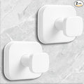 Shower Hooks for Inside Shower,Reusable Suction Cup Hooks for Glass Window,Mirror,Removable Towel Hooks for Bathroom,2 Pack(White)