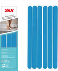 S&X Non Slip Bath Stickers,Gritty Textured Slip-Resistant Treads,0.75-Inch by 11-Inch,12 Strips Per Pack (Blue)