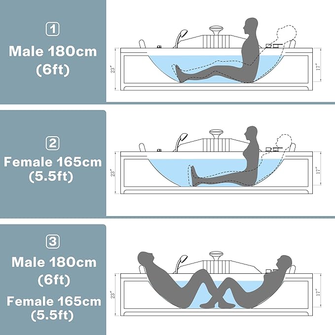 Empava 59" Corner Whirlpool Bathtub for 2-Person, Luxury Jetted Spa Tub with 10 Hydro Massage Jets, Built-In Heater, Chromatherapy LED Lights & Constant Heat System, ETL Certified Acrylic Tub