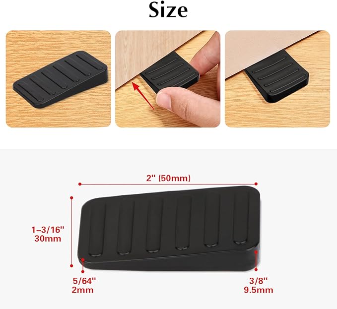 8-Pack Table Plastic Shims - Adjustable Furniture Wedges, Black, Trimmable Shim for Leveling Feet, Appliance Use, 3/8" High