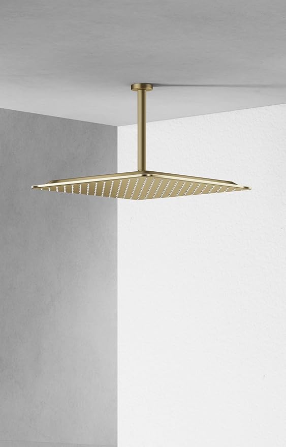 VBFF-Shower Head,rain shower head, 16 inch- Square Shower Head, 1.8 GPM Flow Rate, rainfall showerhead,VBFF10 (Brushed Gold)