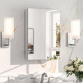Keonjinn 16.14 x 24.01 Inch Medicine Cabinet, Bathroom Medicine Cabinet with Mirror, Lightweight Aluminum Structure, Assembly Required, in Wall or Wall Mount, Adjustable Shelves, Tempered Glass