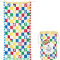 Dock & Bay Beach Towel - Quick Dry, Sand Free - Compact, Lightweight - 100% Recycled - Includes Bag - Wild Card - Large (160x90cm, 63x35)