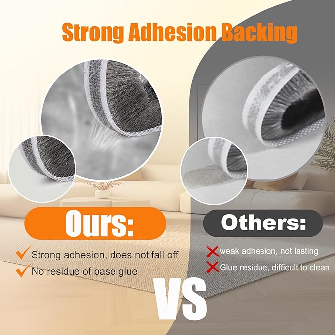 33.3FT Self-Adhesive Weather Stripping Seal for Door Frames and Sliding Windows, Weatherstripping for Soundproofing, Dustproof, Window Insulation for Winter, 0.35'' Wide x 0.6'' Thick, Grey