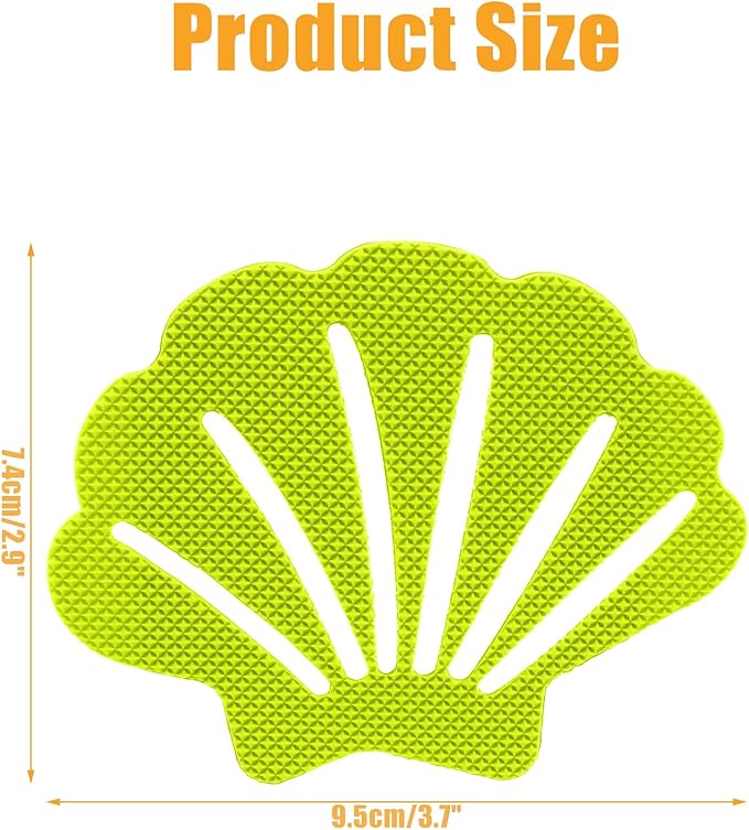 30 Pcs Non Slip Bathtub Stickers Green Adhesive Decals Sea Shell Shape Shower Stickers for Floor, Ladders, Bath Tub, Stairs, Bathroom