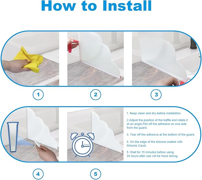 1 Pack Large Shower Splash Guard for Walk in Shower, Upgrade 9.25 x 9.25 In Bath Tub Splash Guards, Shower Corner Bathtub Water Blocker, Waterproof Shower Accessories to Keep Water in Shower