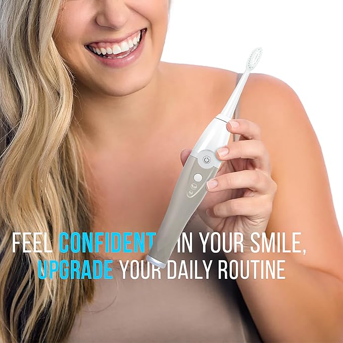 TAO Clean UV Sanitizing Sonic Toothbrush and Cleaning Station, Electric Toothbrush, Dual Speed Setting, Sandstone