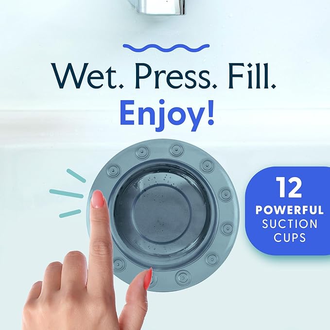 SlipX Solutions Bottomless Bath | Overflow Drain Cover for Tub | Best Gifts for Mom, Spa & Bath Accessories | Drain Block, Water Stopper Plug | Bath Essentials for Women | 4" Diameter, Dusty Blue