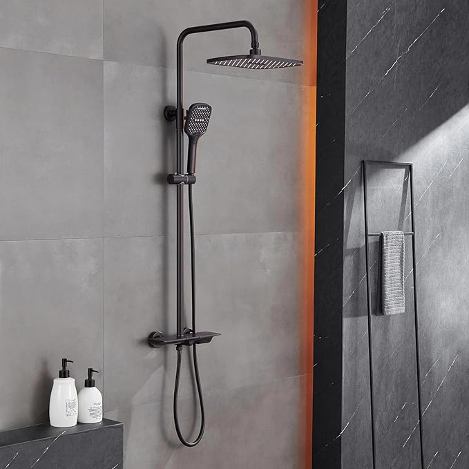 Angle Simple Handheld Shower Hose Replacement G 1/2 Thread Type, Stainless Steel Flexible Shower Head Hose Extra Long, 79 Inches, Oil Rubbed Bronze