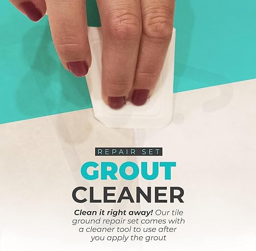 PentaUSA Tile Grout - Large Grout Filler Repairs Renews Tube, Fast Drying Grout Repair Kit, Odorless Formula - Grout Floater Included - 13.4oz / 380gr (White)