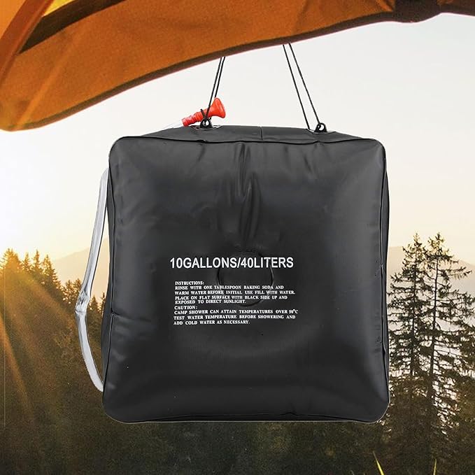 Solar Shower Bag, Waterproof Portable Camping Shower Water Bag, Solar Camping Showers with Showers Head for Hiking Campings Traveling Outdoor Use