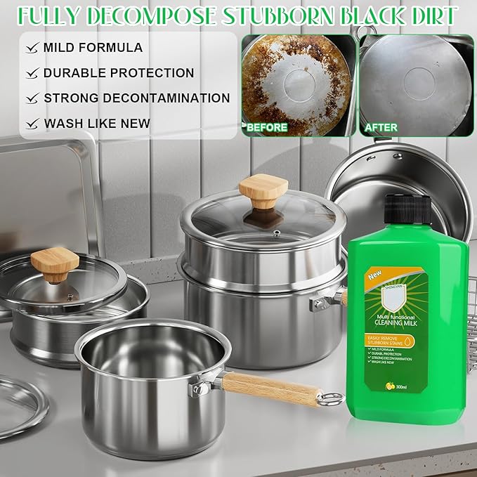 Cleaning Milk House Cleaner,Powerful Multifunctional Cleaner,Powerful Multifunctional Concentrated Cleansing Lotion,Multi Functional Effective cleaning Milk for Household Kitchen to Heavy Oil Stains