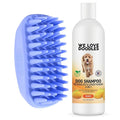 We Love Doodles Pet Rubber Bath Brush and Dog Shampoo (Bundle) - for Shower Scrubbing & Soothing Massage and Organic Dog Shampoo, Conditioner & Detangler - Made in The USA