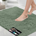 GORILLA GRIP Bath Rug Mat 48x17, Soft Absorbent Chenille, Quick Dry Microfiber Mats, Rubber Backing Washable Shower Floor Rugs, Bathmat Runner, US Designed Bathroom Home Decor Accessories Sage Green
