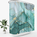 Extra Wide Marble Shower Curtain 108 x 72, Turquoise Abstract Shower Curtains for Claw Foot Tub, Modern Luxury 108 inch Long Shower Curtain Set with 18 Pack Plastic C-Hooks