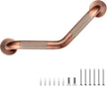 Grab Bars for Bathtubs and Showers- 1-1/4 x 16 Angled Shower Grab Bar for Seniors Knurled Stainless Steel Handicap Grab Bars for Wall (Antique Copper, 1 Pack)
