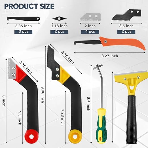 33 Pack Grout Removal Tool Kit, Tile & Caulk Remover Tools with Grout Saws, Scrapers & Blades - Ideal for Floor Tile Grout Cleaning, Bath & Shower
