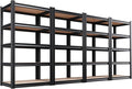 AOAORRG Set of 4 Garage Shelving Heavy Duty Storage Shelves, 5-Tier Metal Adjustable Shelving Unit, Utility Garage Organizer Shelf Rack for Basement, Pantry, Warehouse, 31.5"W x 13.8"D x 71.2"H, Black
